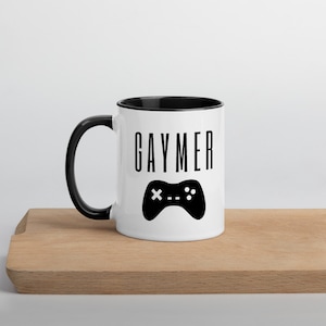 Gaymer, Mug with Color Inside, Gamer Gift, Gamer Mug, Gay Gamer, Funny Gay Gift, Funny Mug, Lesbian Mug, LGBTQ Gift, Gay Pride, Queer Gift
