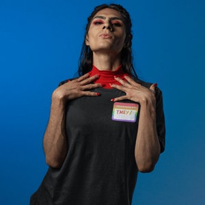 They/Them Pronoun Shirt: Pride Month Name Tag Tee