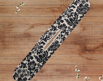 Black on White Ornamental Floral Bun Maker and Heatless Curler - 3 Sizes for All Hair Types