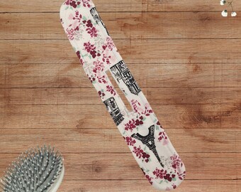 Paris Floral Flannel Hair Bun Maker - Heatless Curls Tool, Hairstyle Deft Bun Wire and Cloth Accessory