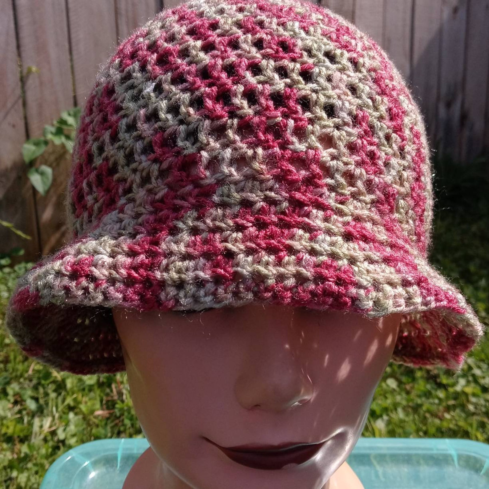 Variegated Light Earth Tones Crochet Cloche Hat adult teen | Etsy