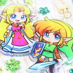 Link Zelda - The Legend of Zelda A Link to the Past - Fan Art - Acrylic Keychain Charms **READ DESCRIPTION**