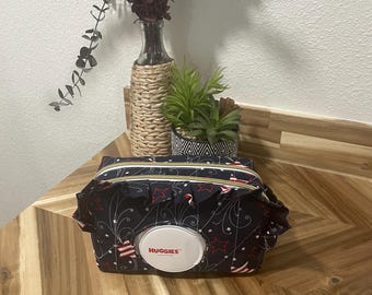 Custom Embroidered Diaper Wipes Pouch, Travel Diaper Bag
