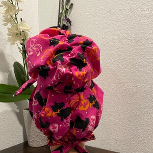 Satin gefütterte High Bun Scrub Cap, lange Haare chirurgische Krankenschwester Hut Bild 2