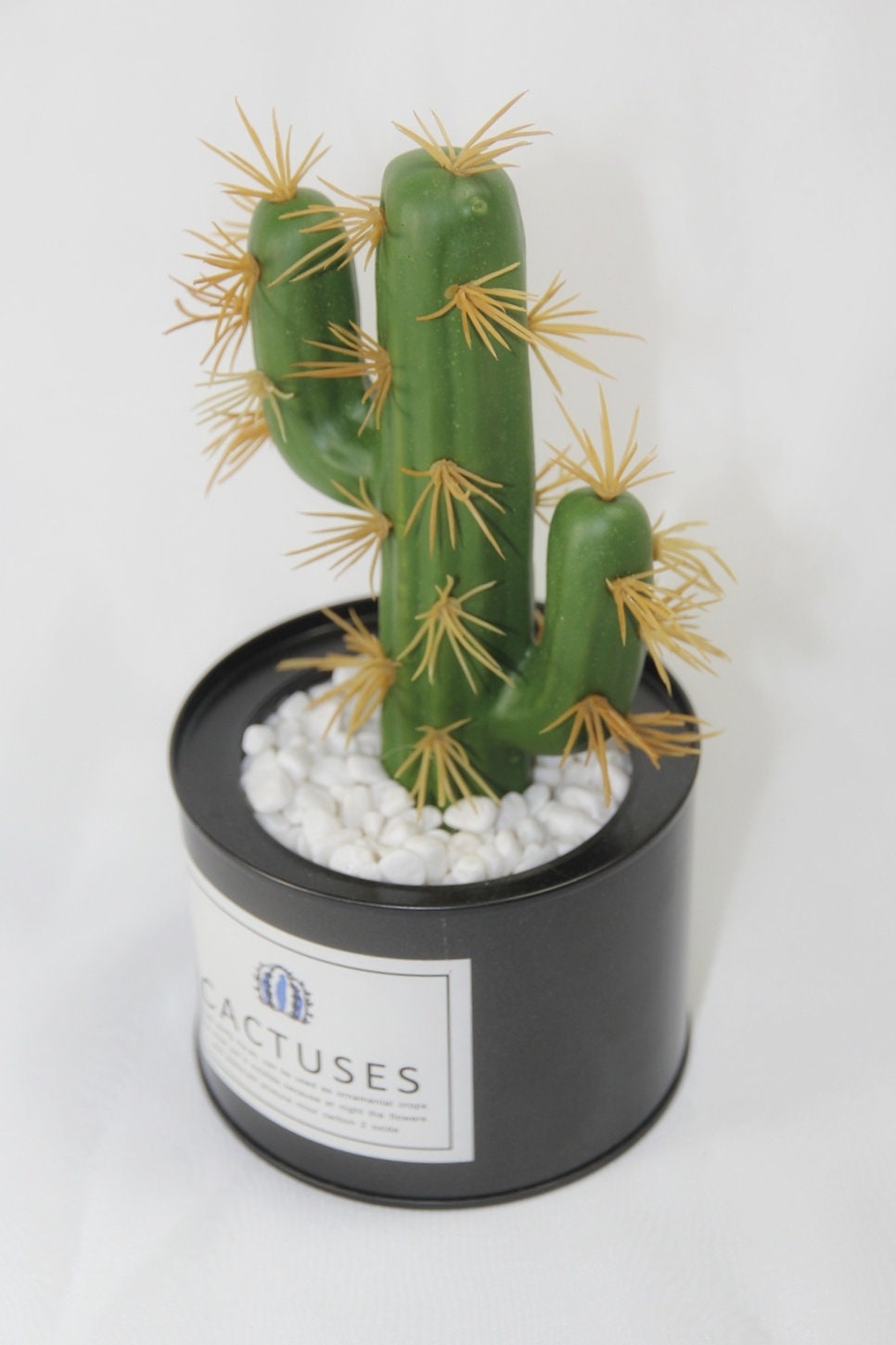 Potted Plastic Fake Cactus Small Etsy