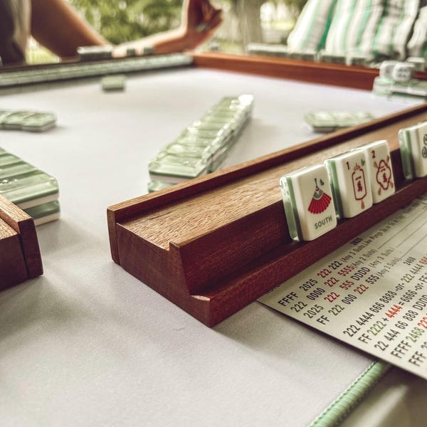 Mahogany Wood Mahjong Racks and Pushers