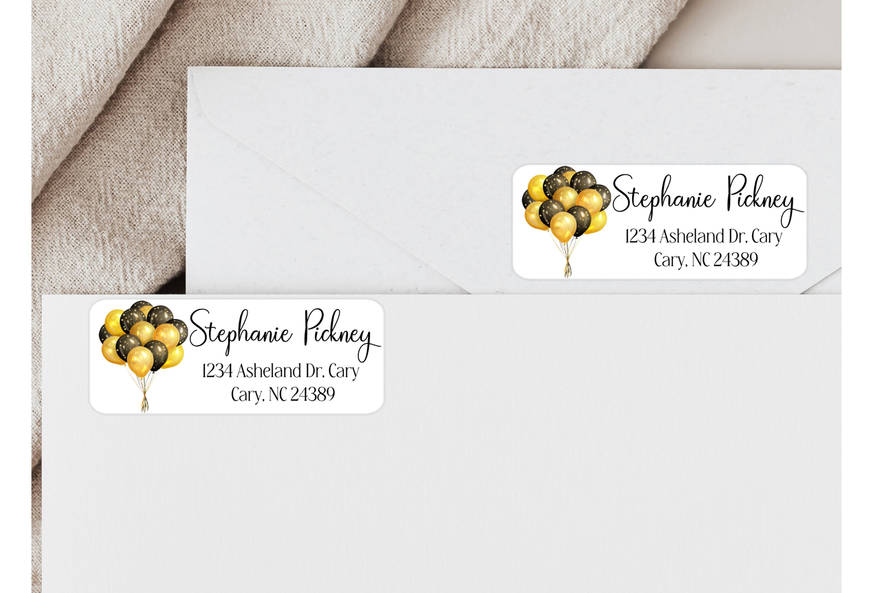 Paper & Party Supplies Gold & Black Balloons Envelope Stickers/Envelope Labels/Envelope Seals