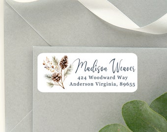 Winter Botanicals Address Labels/Return Address Labels/Envelope Labels/Mailing Labels/Return Mailing Labels/Address Stickers/Item # 568