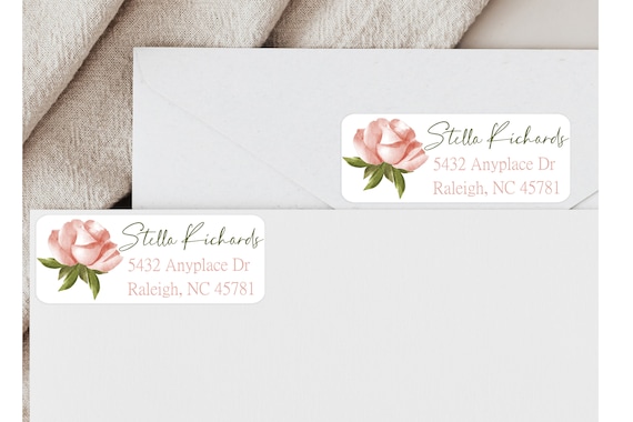 Blush Pink Rose Address Labels/Envelope Stickers/Mailing Labels/Envelope  Stickers/Return Address Labels/Return Mailing Labels/Item # 150