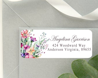 Spring Wildflowers Address Labels/Address Labels/Envelope Seals/Return Address Labels/Envelope Stickers/Return Address Stickers/Item # 588