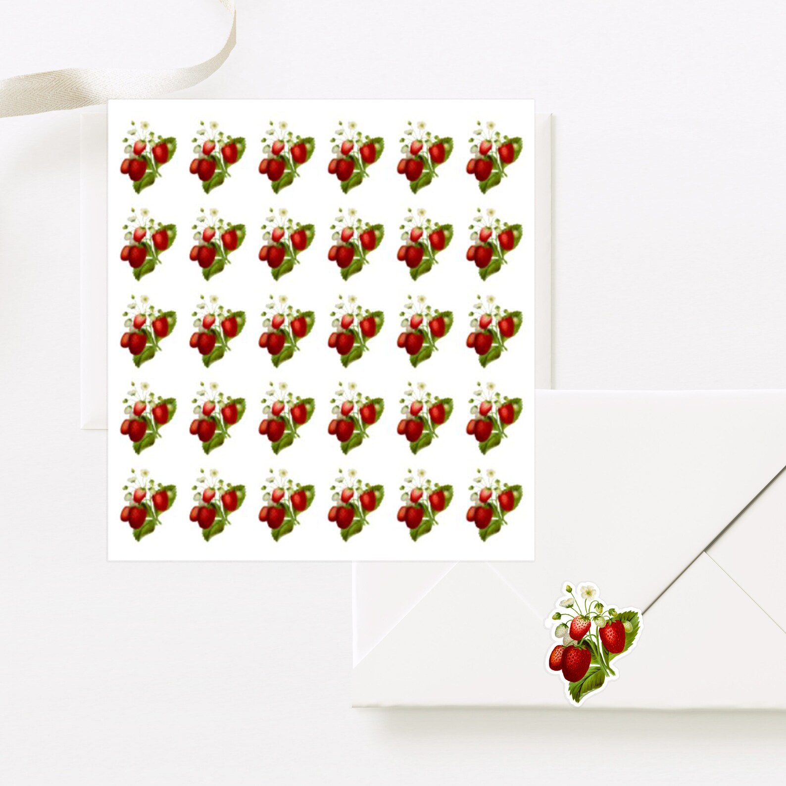 Strawberries Envelope Stickers/envelope Labels/envelope Etsy