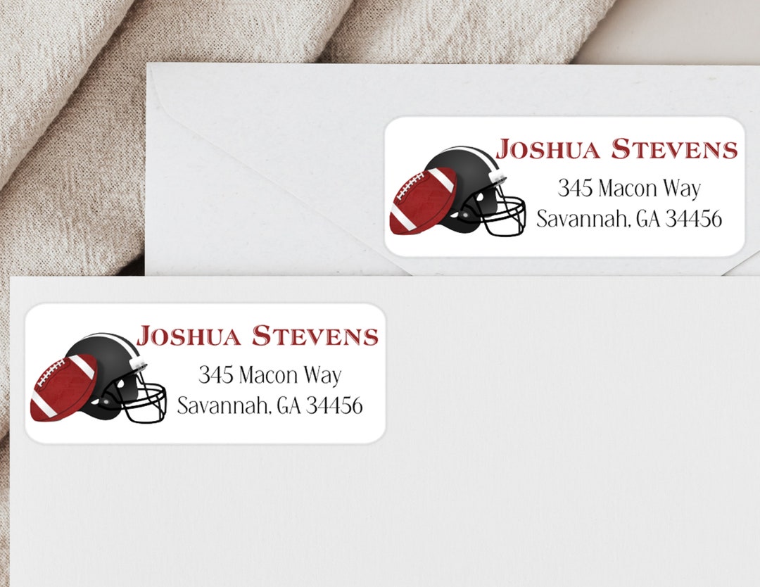 Football Address Labels/sports Address Labels/boys Envelope Labels