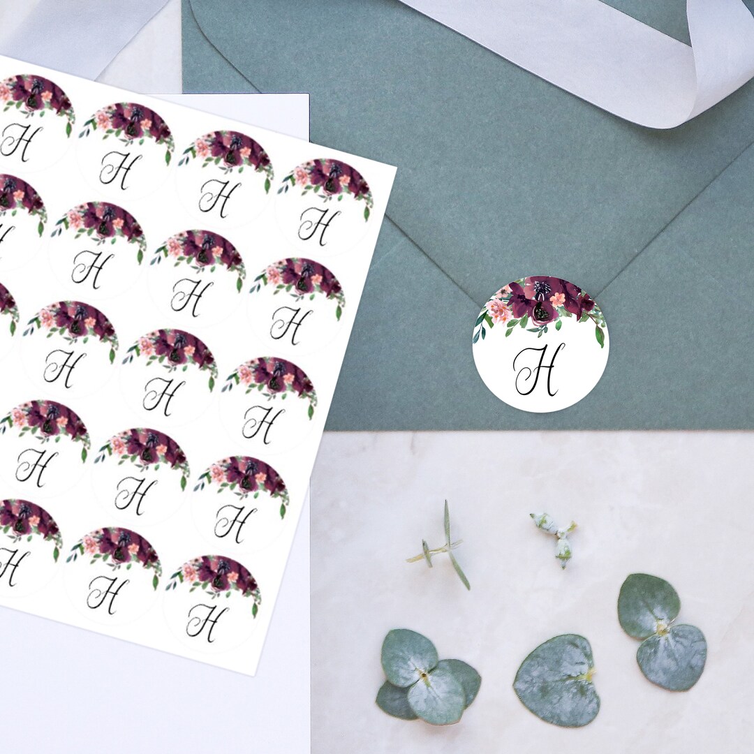 Personalized Envelope Stickers Pink Florals/round Envelope Etsy