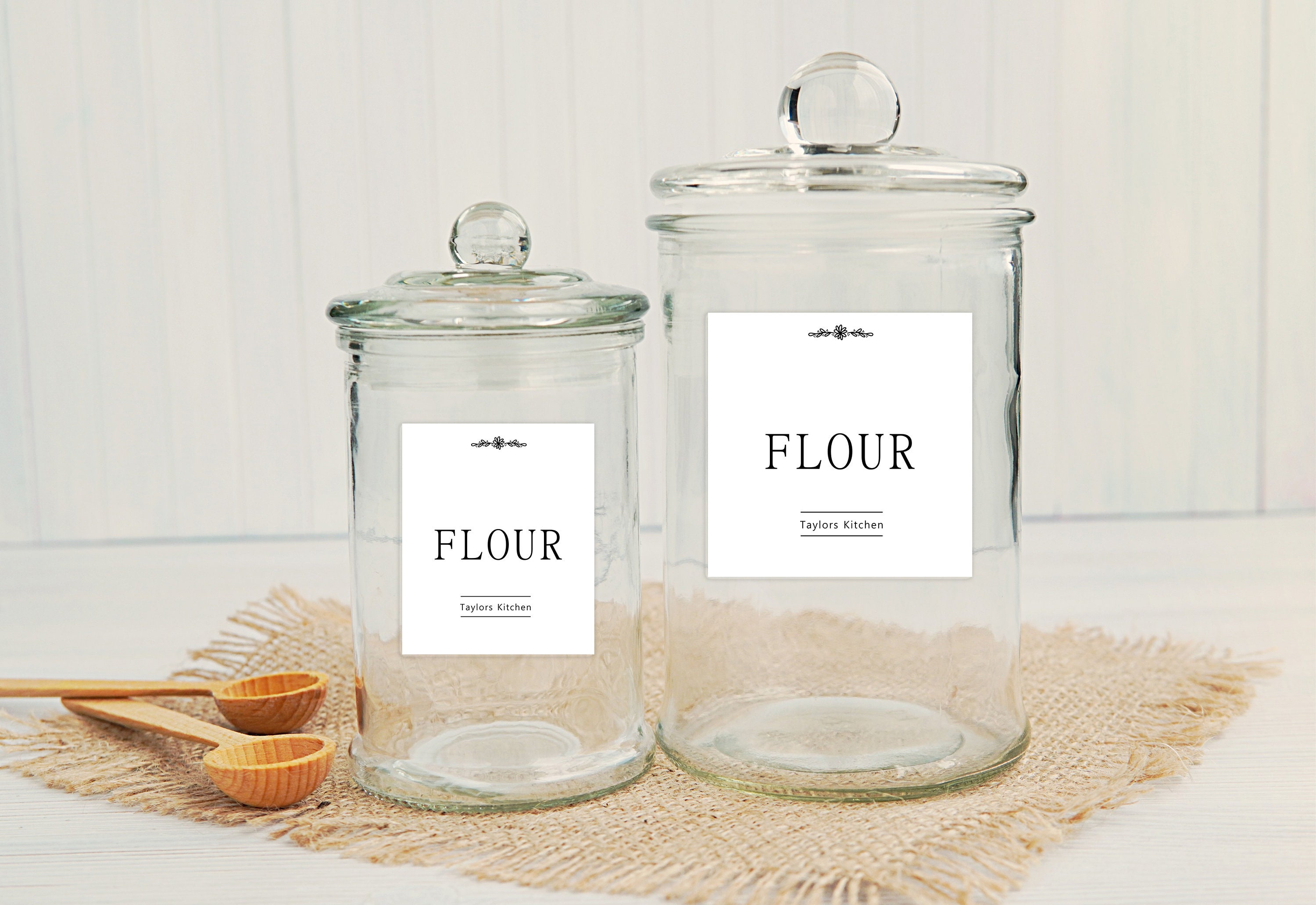 Gloss Or Matte Kitchen Canister Vinyl Label/Kitchen Canister Label