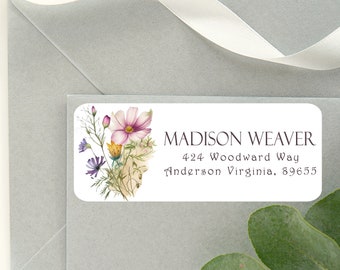 Lovely Flowers Address Labels/Return Address Labels/Envelope Labels/Mailing Labels/Return Mailing Labels/Address Stickers/Item # 576