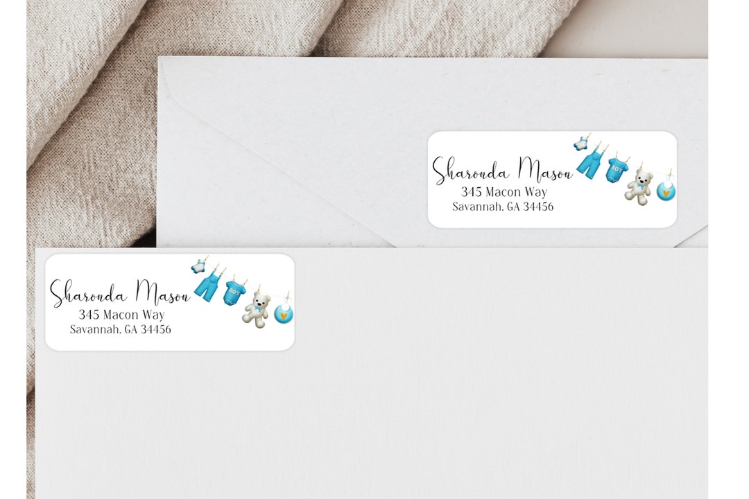 New Baby Clothesline Address Labels/Baby Shower Address Labels/Welcome ...