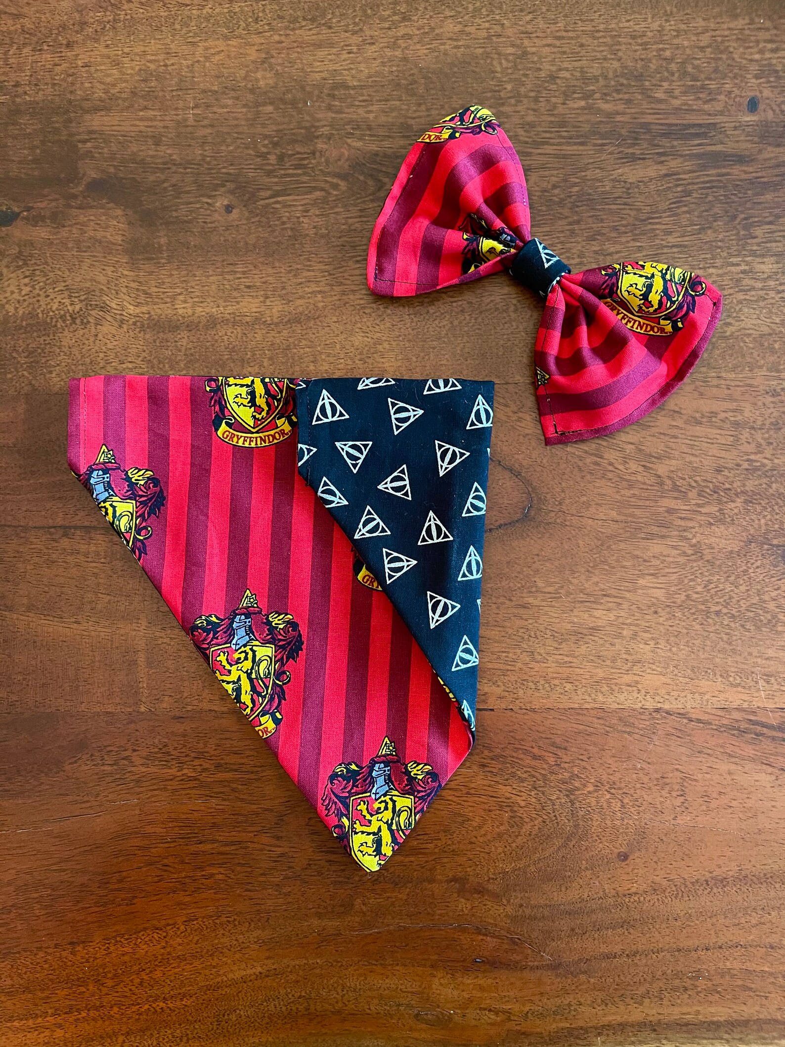 Harry Potter Dog Bandana
 Reversible Harry Potter Dog Bandana Over the Collar