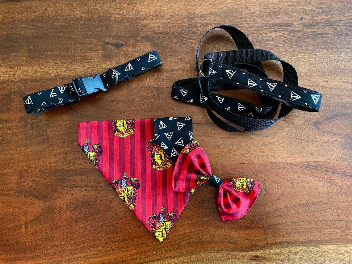 Reversible Harry Potter Dog Bandana Over the Collar Etsy