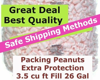 Emballage Peanuts Pink antistatique un sac de 3,5 pi3 100 % recyclé Sécurité d'expédition