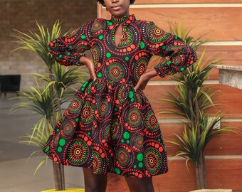 African Print AUMA dress; Ankara Midi dress; Ankara Dress; Spring Dress; Summer Dress; African dress; African fashion