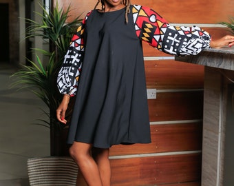 African print NASHIPAE dress; Ankara shift dress; Shift Dress; Spring Dress; African print dress; African fashion; Fall fashion