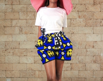 ankara high waist shorts