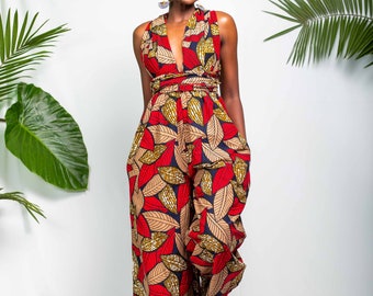 Lusaka african print infinity jumpsuit