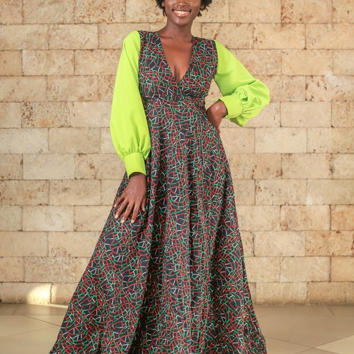 African print ABUYA wrap dress; Ankara dress; Ankara Maxi dress; Maxi Dress; Spring Dress; Summer Dress; African shops dress; African fashion