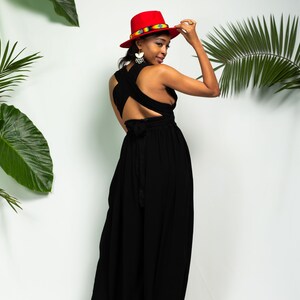 Black Juba wide-legged infinity jumpsuit image 5