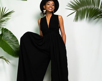 Black Juba wide-legged infinity jumpsuit