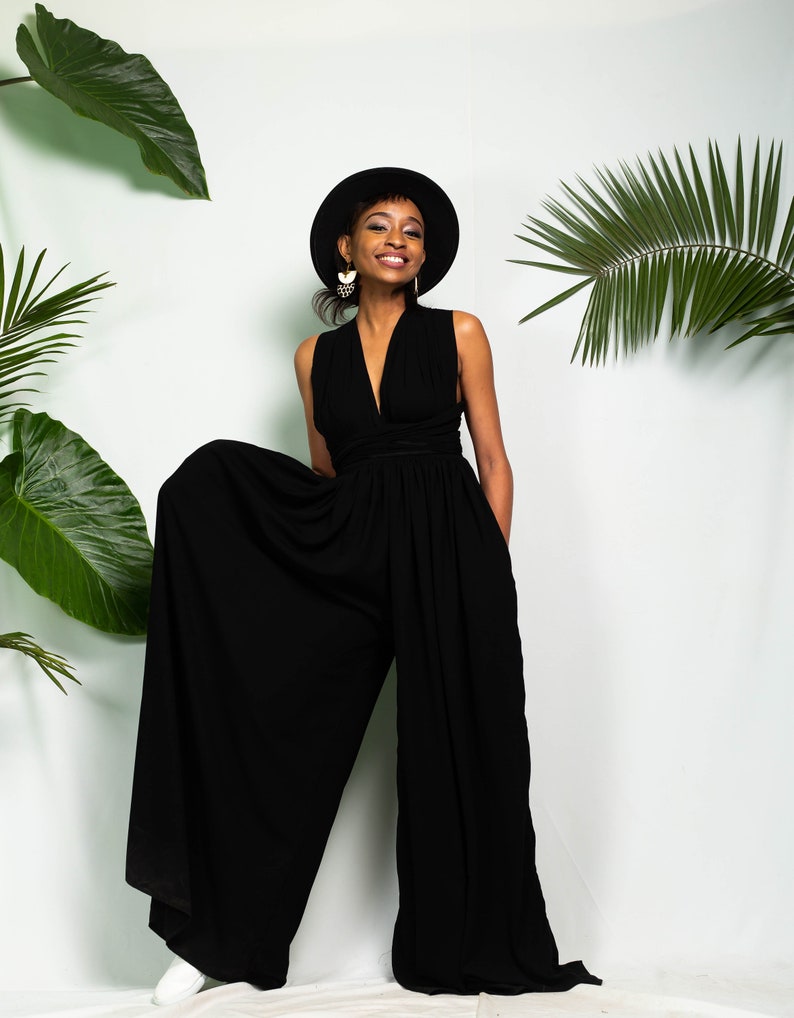 Black Juba wide-legged infinity jumpsuit image 1