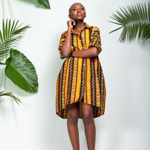 African print MONROVIA Shirt dress Ankara shirt dress Shirt dress Summer Dress African dress African fashion image 6