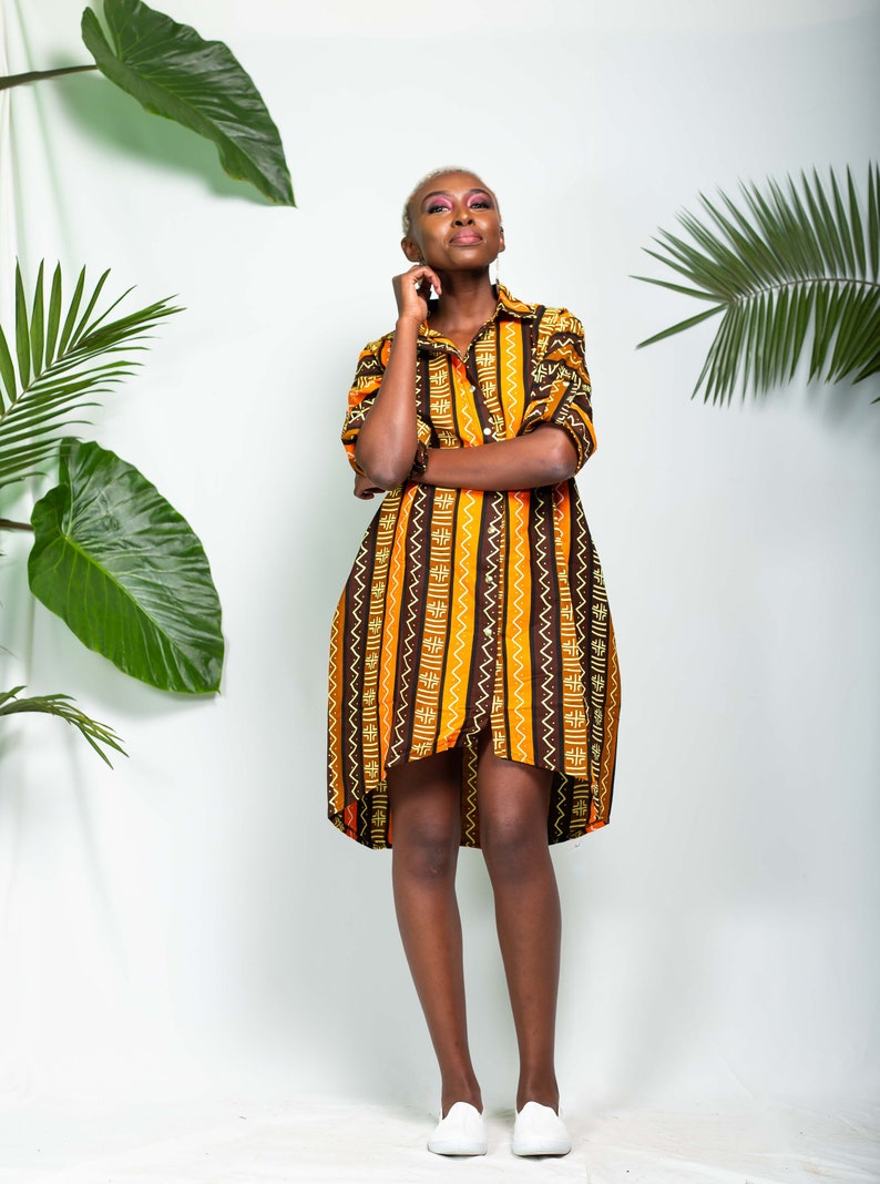 African print MONROVIA Shirt dress Ankara shirt dress Shirt dress Summer Dress African dress African fashion image 6