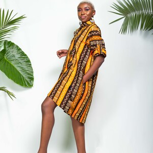 African print MONROVIA Shirt dress Ankara shirt dress Shirt dress Summer Dress African dress African fashion image 1