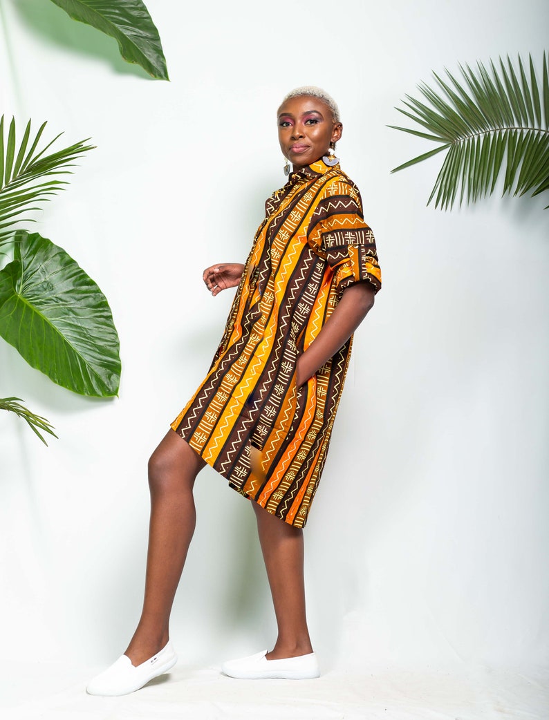 African print MONROVIA Shirt dress Ankara shirt dress Shirt dress Summer Dress African dress African fashion image 1