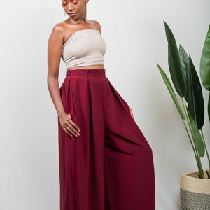 Maroon Tulips Palazzo pants image 4