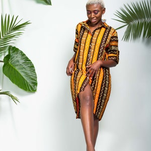 African print MONROVIA Shirt dress Ankara shirt dress Shirt dress Summer Dress African dress African fashion image 5