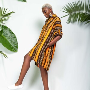 African print MONROVIA Shirt dress Ankara shirt dress Shirt dress Summer Dress African dress African fashion image 4