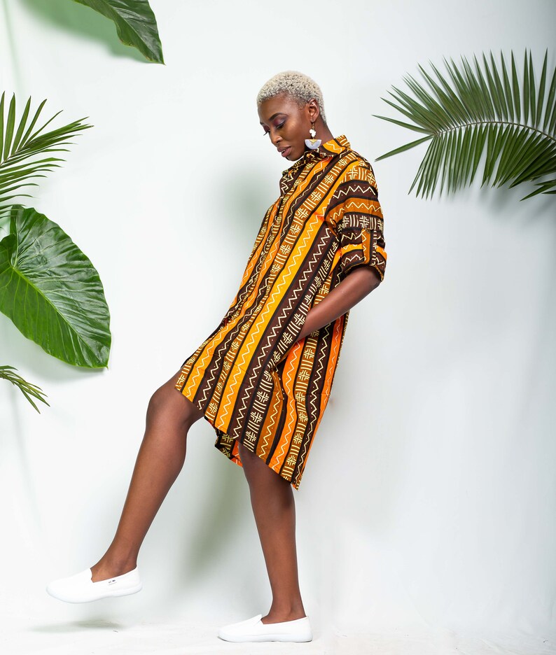 African print MONROVIA Shirt dress Ankara shirt dress Shirt dress Summer Dress African dress African fashion image 4