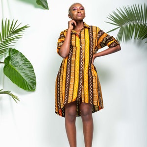 African print MONROVIA Shirt dress Ankara shirt dress Shirt dress Summer Dress African dress African fashion image 3