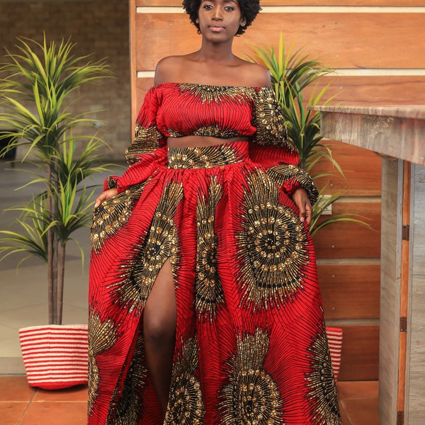 African print AKOMO Skirt set; Ankara dress; Ankara Maxi dress; Maxi Dress; Spring Dress; Summer Dress; African dress; African fashion