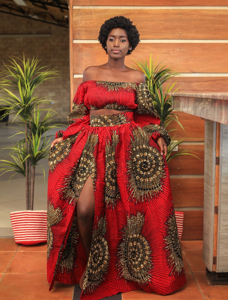 African print maxi skirt image 1