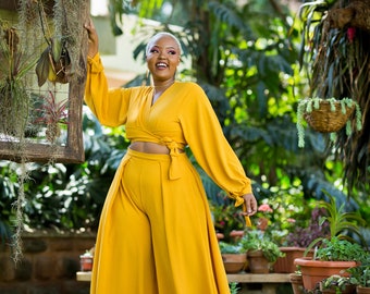 Mustard AHERO Palazzo Set