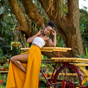 Mustard SIAYA Palazzo Pants; Palazzo Pants; Wide-Legged Pants