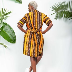 African print MONROVIA Shirt dress Ankara shirt dress Shirt dress Summer Dress African dress African fashion image 2