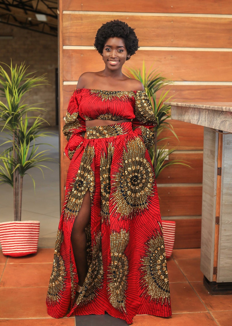 African print maxi skirt image 3