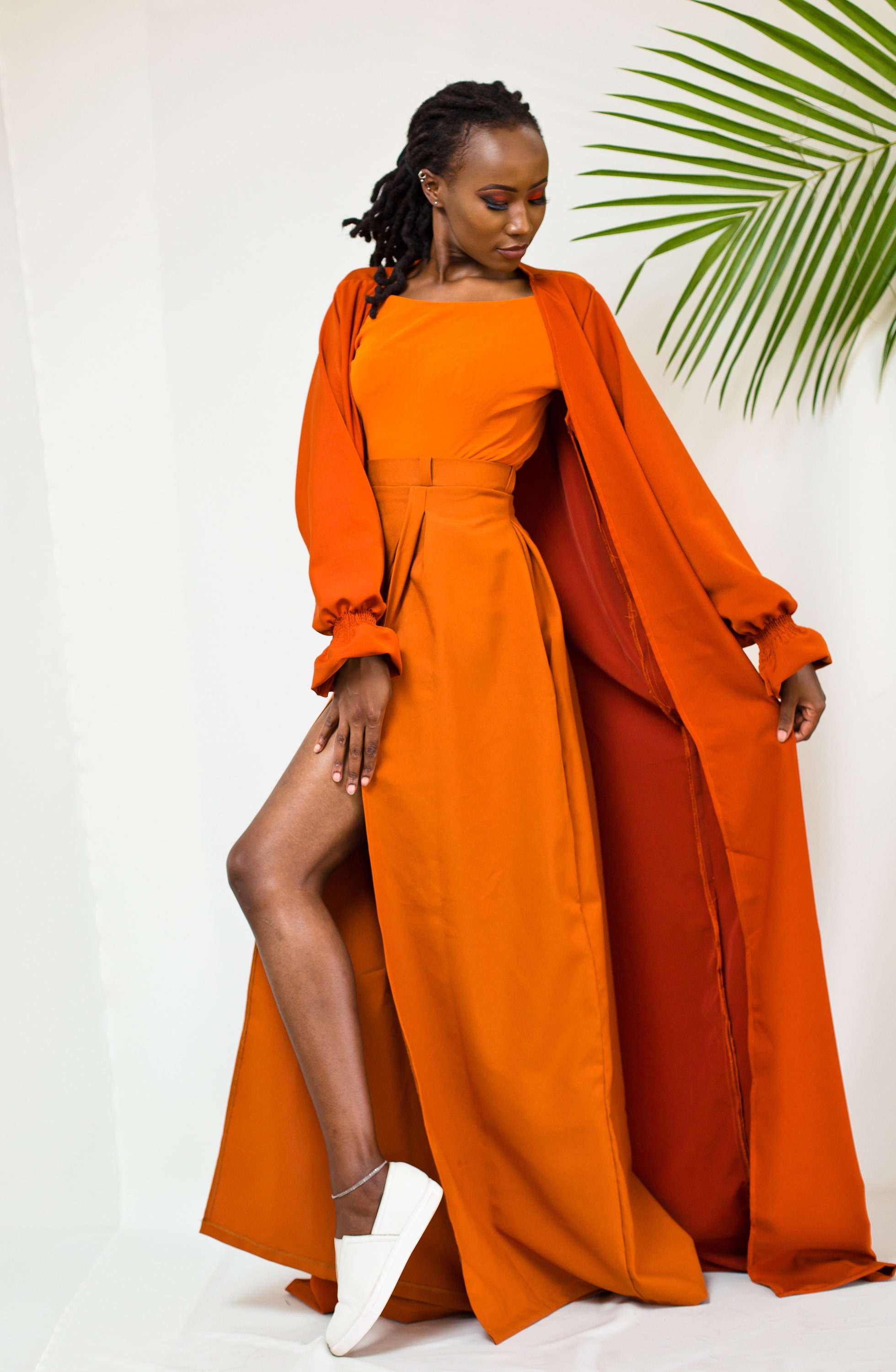 Orange KALISA Kimono Duster Coat Kimono Robe Kimono Coat Etsy