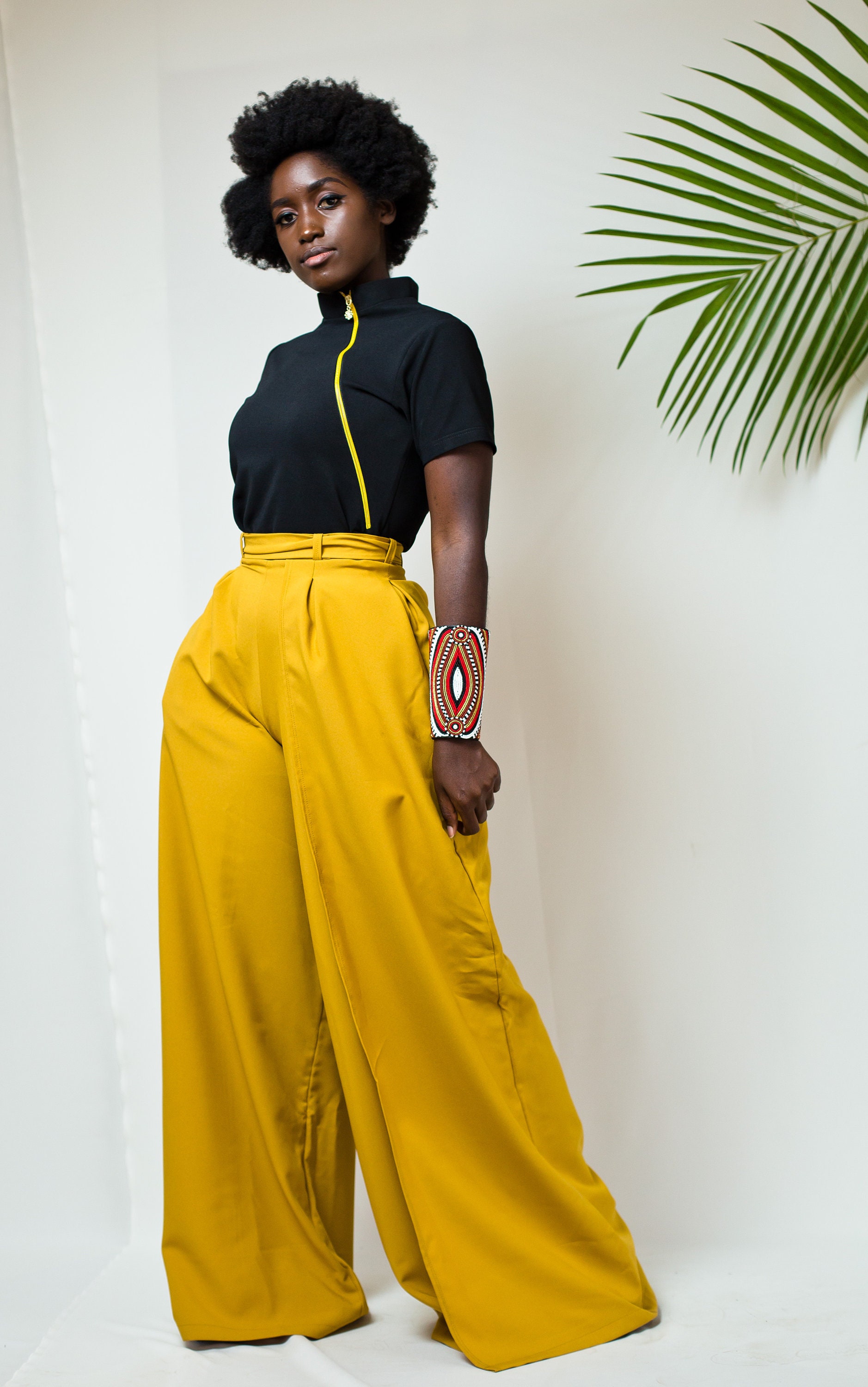 Buy Mustard Tailored Volume Pants Online  W for Woman