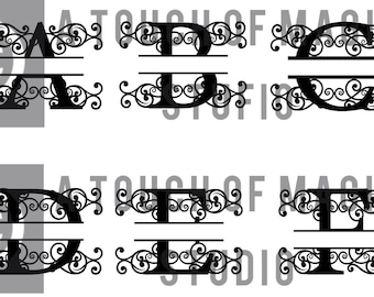 Monogram Scroll Full Alphabet SVG file