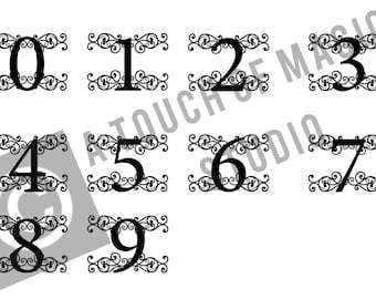 Full Number Scroll ~ SVG, AI files digital download